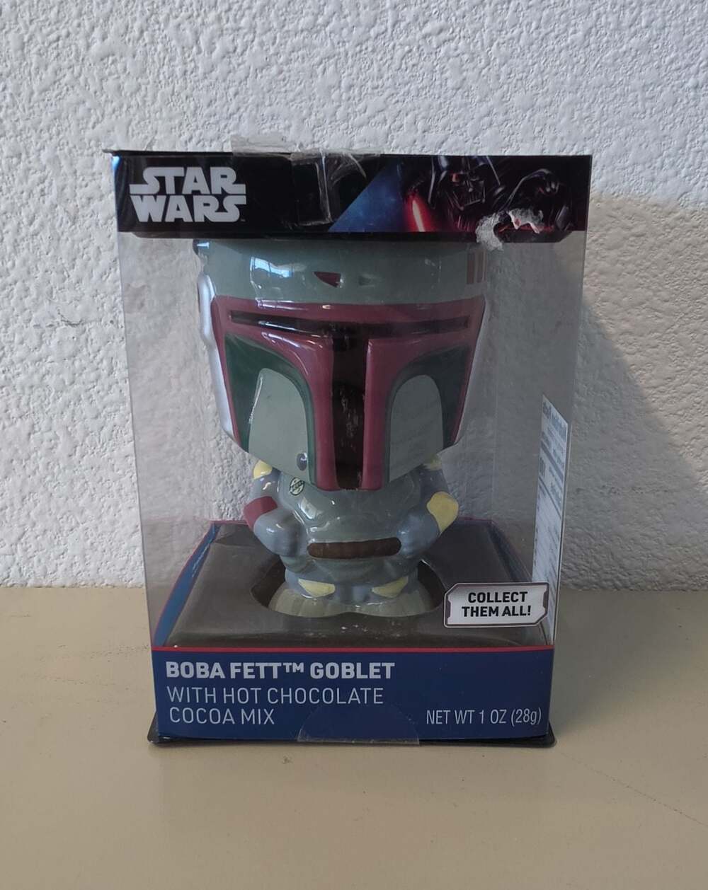 Star Wars Boba Fett Ceramic Goblet Mug with Hot Chocolate Cocoa Mix